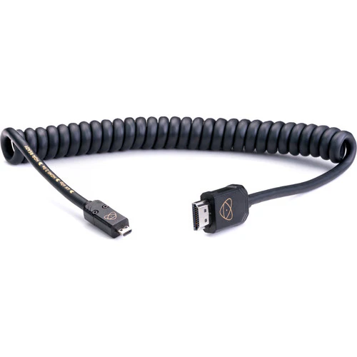 Atomos AtomFLEX HDMI (Type-A) Male to Micro-HDMI (Type-D) Male Coiled Cable (16 to 32") -  (*OPEN BOX*)