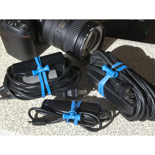 BongoTies Standard 5" Elastic Cable Ties (10 Pack) - Blue - Image 3