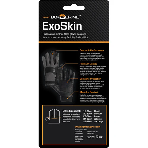 Bright Tangerine ExoSkin Leather Armour Gloves (XXL) - Image 4