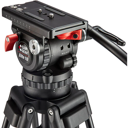Camgear CF/MS Carbon Fiber Tripod with Mid-Level Spreader & Elite 10 Fluid Head System - Image 2