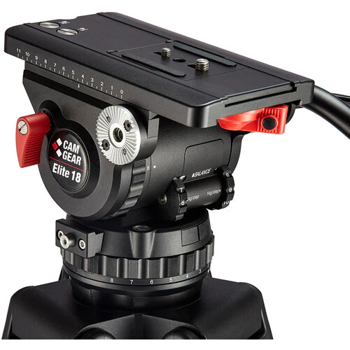 Camgear EFP CF/MS Carbon Fiber Tripod with Mid-Level Spreader & Elite 18 Fluid Head System - Image 2