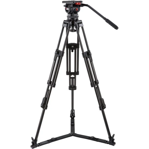 Camgear V15P Fluid Head & ENG/CF2 Carbon Fiber Tripod with Ground Spreader System