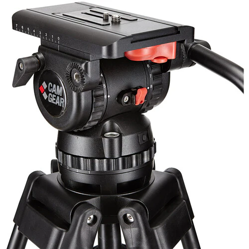 Camgear V15P Fluid Head & ENG/CF2 Carbon Fiber Tripod with Ground Spreader System - Image 2