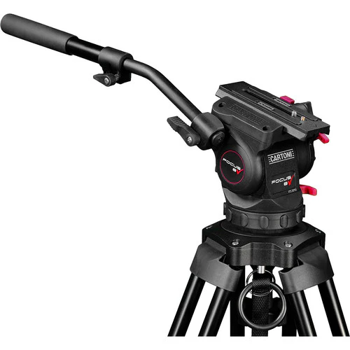 Cartoni Clamp-On Riser/Hi-Hat Kit with Focus 8 Video Head (100mm) - Image 3
