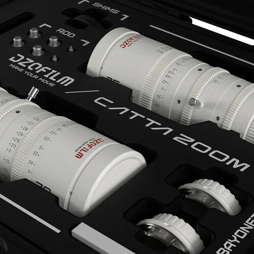 DZOFilm Catta 35-80 & 70-135mm T2.9 E-Mount Cine Zoom 2-Lens Bundle (White) with 2 RF Mounts (*OPEN BOX*) - Image 2