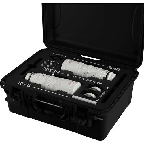 DZOFilm Catta 35-80 & 70-135mm T2.9 E-Mount Cine Zoom 2-Lens Bundle (White) with 2 RF Mounts (*OPEN BOX*) - Image 3