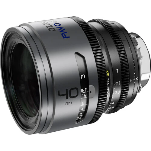 DZOFilm PAVO 40mm T2.1 2x Anamorphic Prime Lens (Blue Coating, PL/EF Mount, Feet) - Image 3