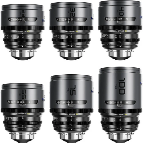 DZOFilm PAVO T2.1 2x Anamorphic 6-Lens Set (Blue Coating, PL/EF Mount, Feet)