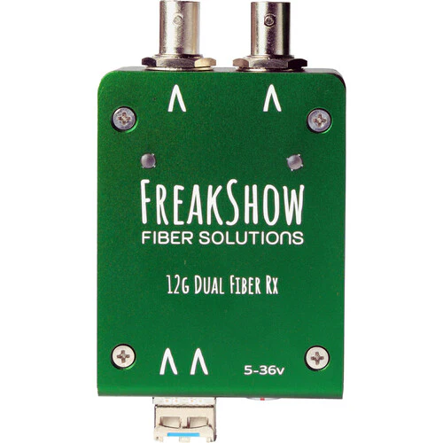 Freakshow HD Fiber to 12G-SDI Dual SDI Receiver with Locking Power Connector (LEMO)