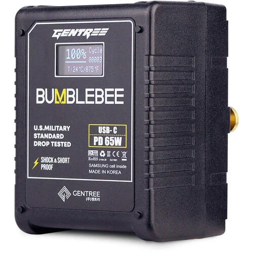 GENTREE Gold Mount Micro-Size Life-Cyle Counter Battery with OLED Display (98Wh)