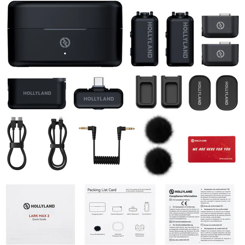 Hollyland LARK MAX 2 Combo 2-Person Wireless Microphone System for Cameras and Mobile Devices (Space Gray, 2.4 GHz) - Image 2