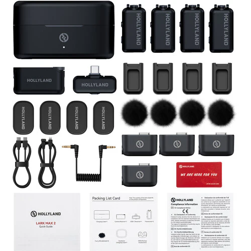 Hollyland LARK MAX 2 Combo 4-Person Wireless Microphone System for Cameras and Mobile Devices (Space Gray, 2.4 GHz) - Image 2