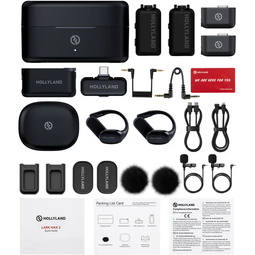 Hollyland LARK MAX 2 Ultimate Combo 2-Person Wireless Microphone System for Cameras and Mobile Devices (Space Gray, 2.4 GHz) - Image 2
