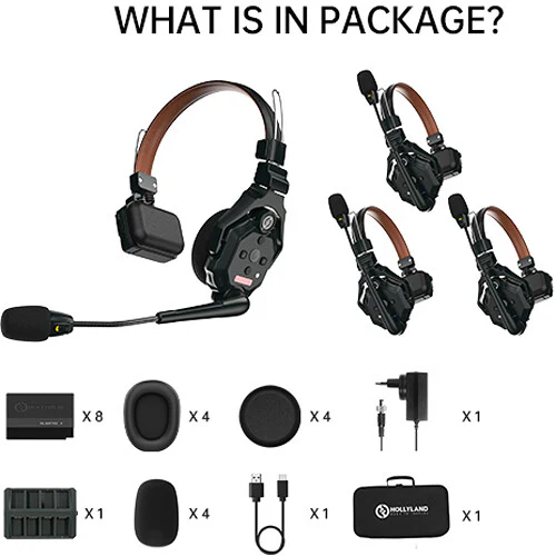 Hollyland Solidcom C1 Pro-4S Full-Duplex ENC Wireless Intercom System with 4 Headsets (1.9 GHz) - Image 2