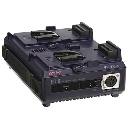 IDX System Technology VL-2PLUS  Endura-type Lithium-Ion Battery Charger, 2-Channel Sequential Charging, with 60-Watt Power Supply