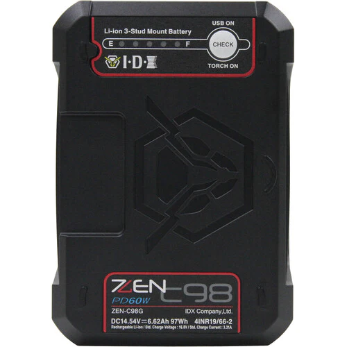 IDX System Technology ZENITH ZEN-C98G Gold Mount Lithium-Ion Battery (97Wh) - Image 2