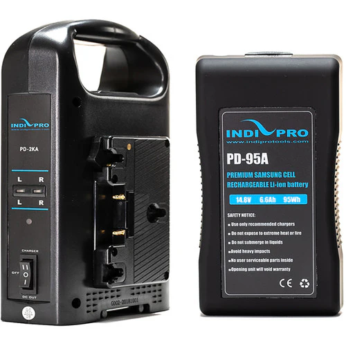 IndiPro Tools 95Wh Li-Ion Battery and Dual Charger Kit (Gold-Mount)