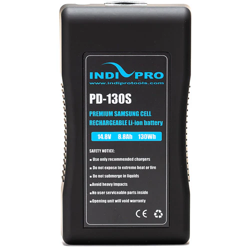 IndiPRO Tools Compact 130Wh V-Mount Li-Ion Battery