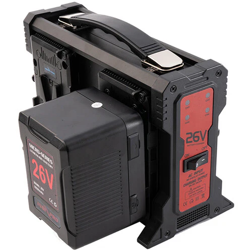 IndiPRO Tools Micro-Series 26V 260Wh Battery and Quad Charger Kit (V-Mount) - Image 8