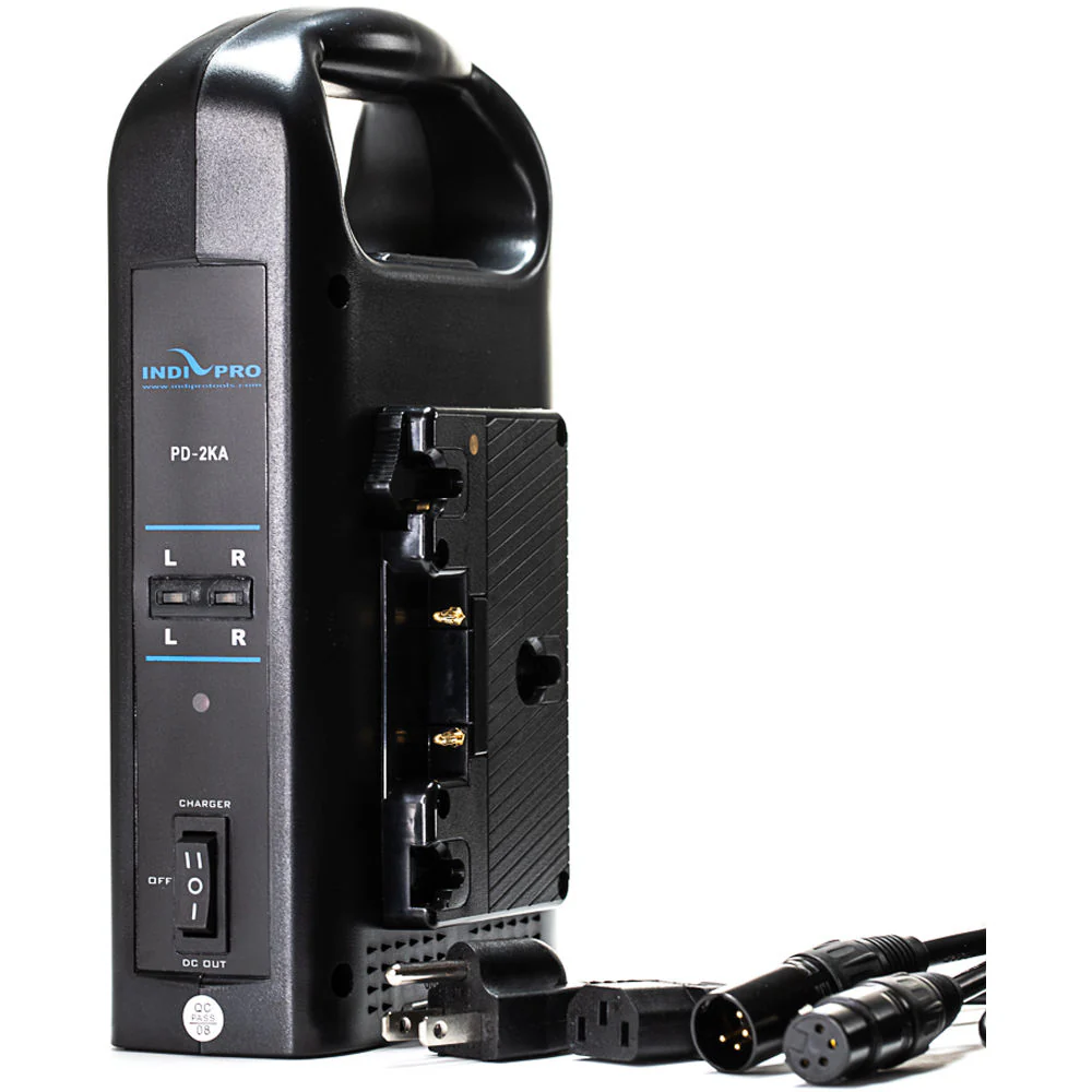 IndiPro Tools Two 95Wh Li-Ion Batteries and Dual Charger Kit (Gold-Mount) - Image 2