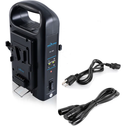 IndiPro Tools Two 95Wh Li-Ion Batteries and Dual Charger Kit (V-Mount) - Image 2