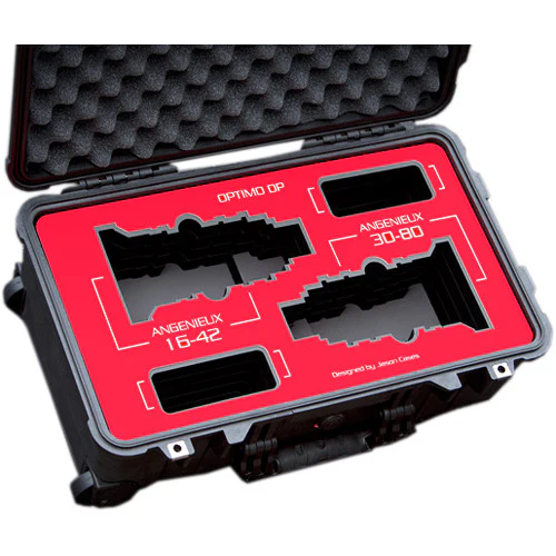 Jason Cases Protective Case for Angenieux Optimo DP 16-42mm & 30-80mm Lens (Red Overlay)