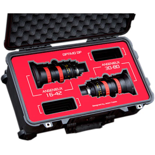Jason Cases Protective Case for Angenieux Optimo DP 16-42mm & 30-80mm Lens (Red Overlay) - Image 2