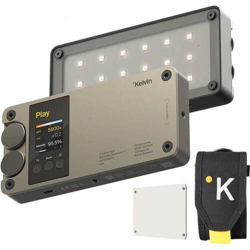 Kelvin Play RGBACL Full Spectrum LED Creative Pocket Light Kit with Hip Pouch and Diffuser