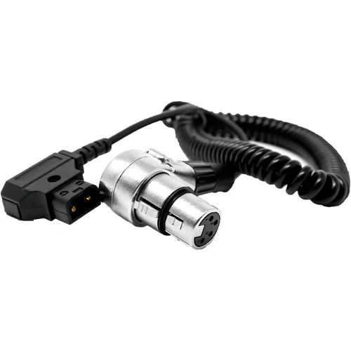Kondor Blue Coiled D-Tap Male to 4-Pin XLR Female Right-Angle Power Cable (20 to 50") - Image 2