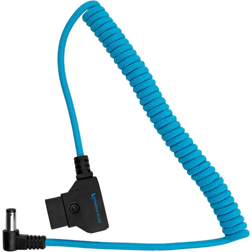 Kondor Blue Coiled D-Tap to DC 5.5 x 2.5mm Barrel Right-Angle Cable (Blue) - Image 3