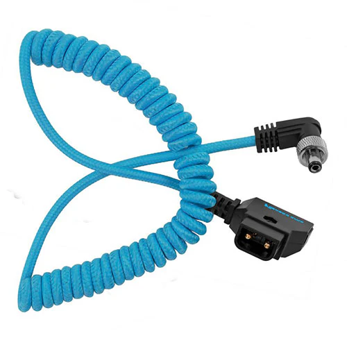 Kondor Blue Coiled D-Tap to Locking DC 2.1mm Right Angle Cable - Image 2