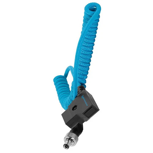 Kondor Blue Coiled D-Tap to Locking DC 2.1mm Right Angle Cable - Image 3