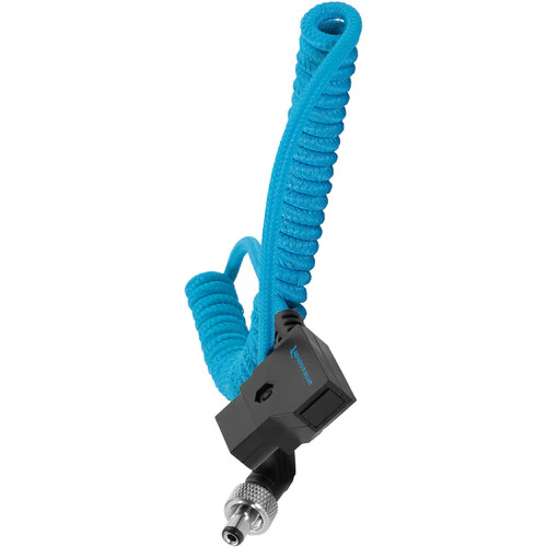Kondor Blue Coiled D-Tap to Locking DC 2.5mm Right-Angle Cable (16 to 50") - Image 4