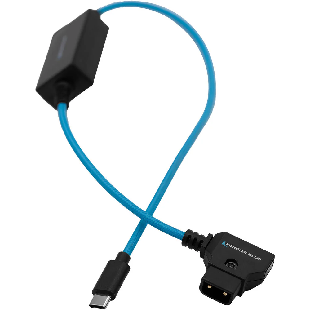 Kondor Blue D-Tap to USB-C Power Delivery Cable for Canon R5 C (16")