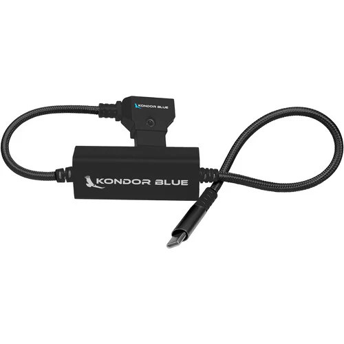 Kondor Blue D-Tap to USB-C Power Delivery Cable for Mirrorless Cameras (16", Raven Black) - Image 2