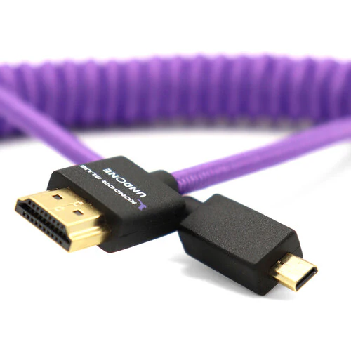 Kondor Blue Gerald Undone Braided Coiled High-Speed Micro-HDMI to HDMI Cable (Limited Purple Edition, 12 to 24") - Image 3