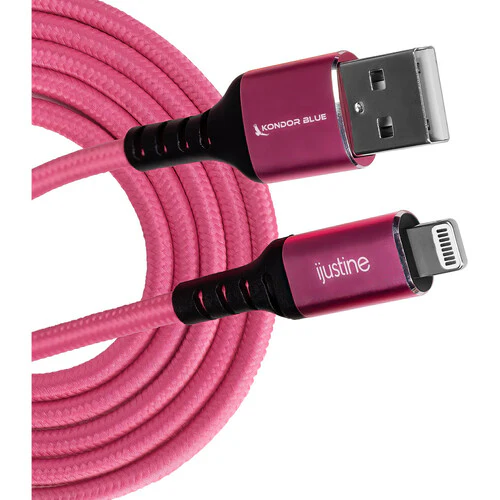 Kondor Blue iJustine Lightning to USB-A Charge & Sync Cable (3.3', Pink) - Image 2