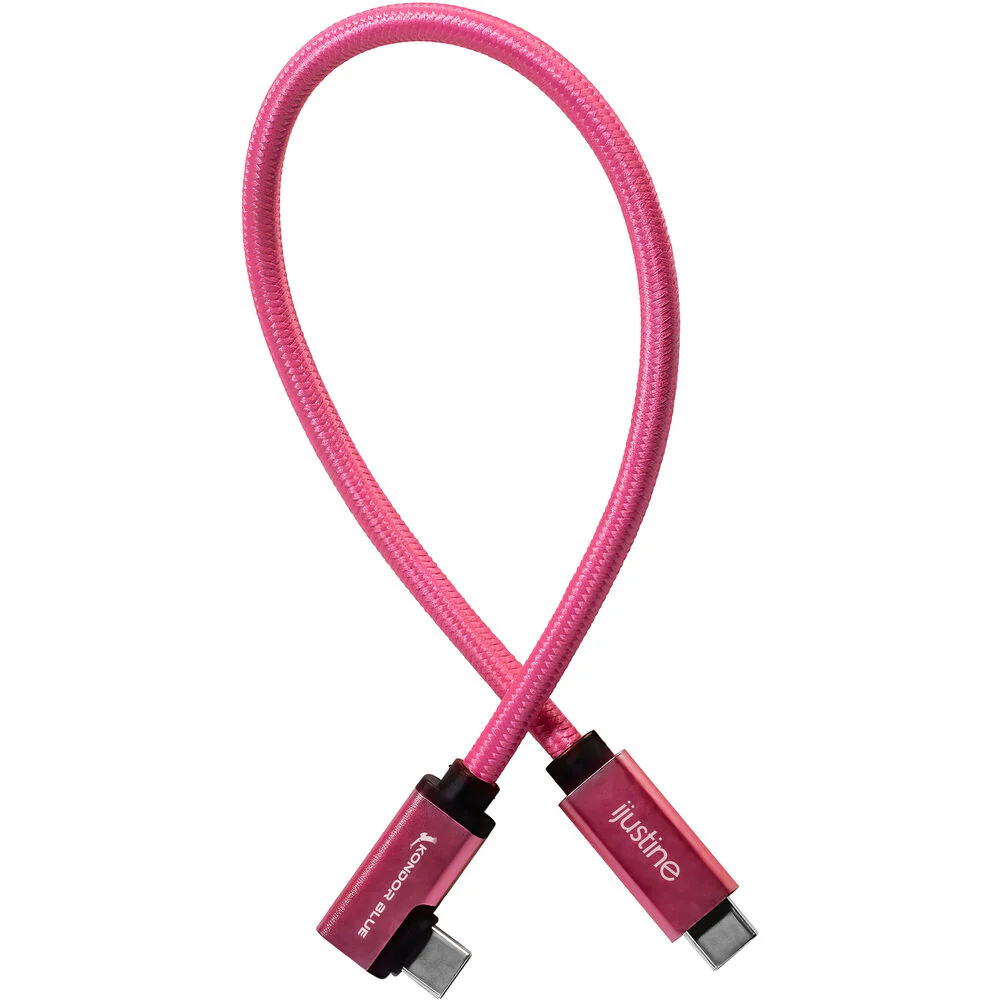 Kondor Blue iJustine Male USB-C 3.2 Gen 2 Right Angle Cable (1', Pink) - Image 2