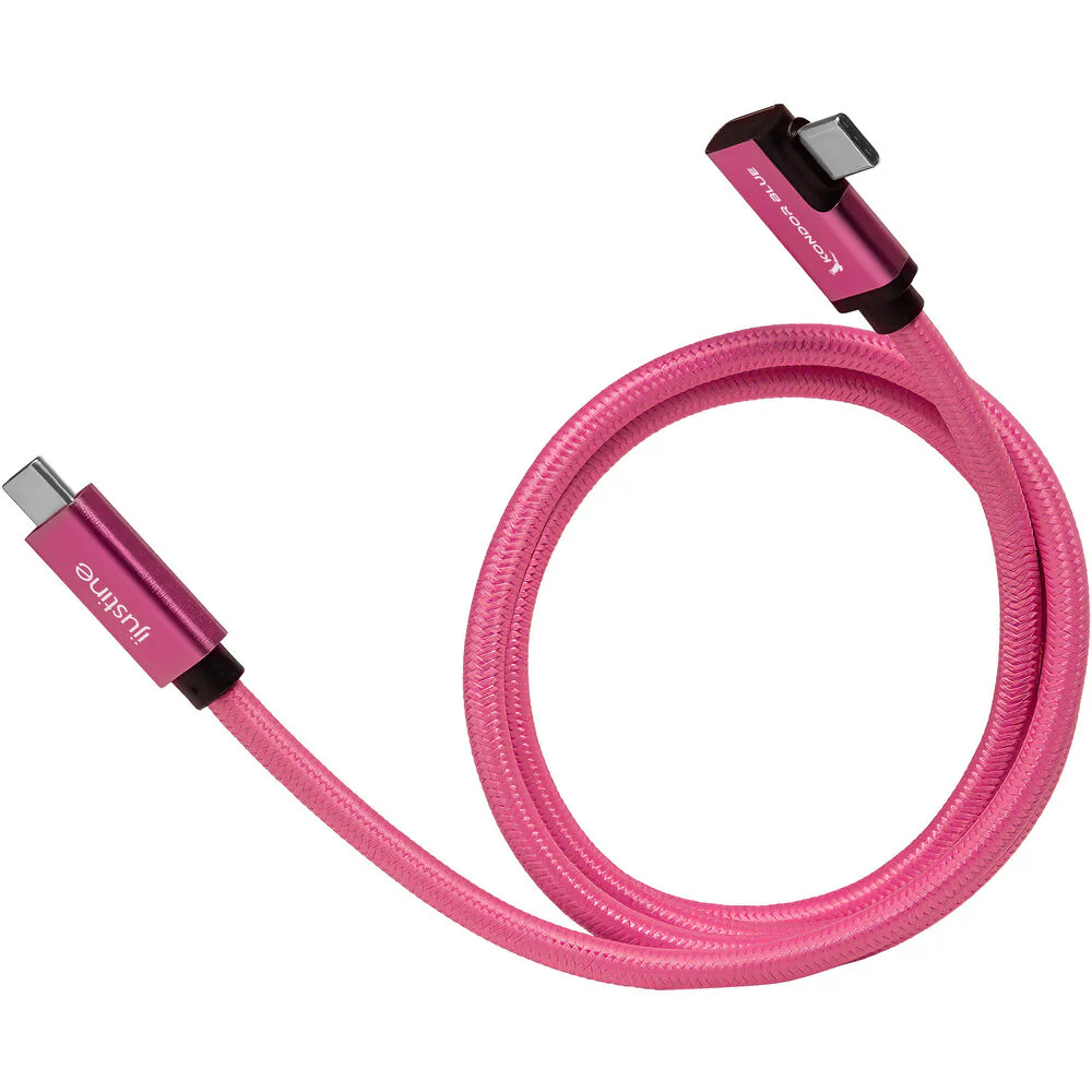Kondor Blue iJustine Male USB-C 3.2 Gen 2 Right Angle Cable (3', Pink) - Image 3