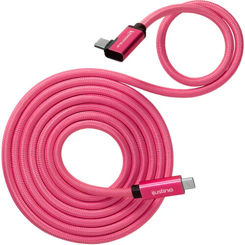 Kondor Blue iJustine Male USB-C 3.2 Gen 2 Right Angle Cable (6', Pink)