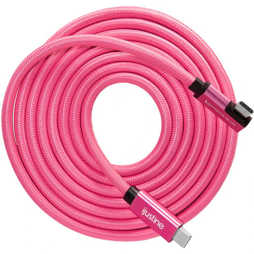 Kondor Blue iJustine Male USB-C 3.2 Gen 2 Right Angle Cable (6', Pink) - Image 3
