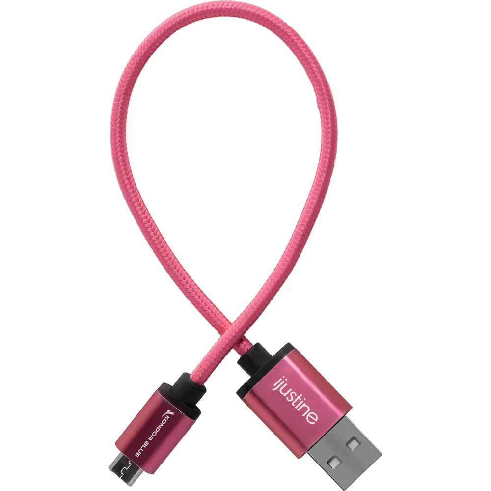 Kondor Blue iJustine Micro-USB to USB-A Charge and Sync Cable (10", Pink) - Image 3
