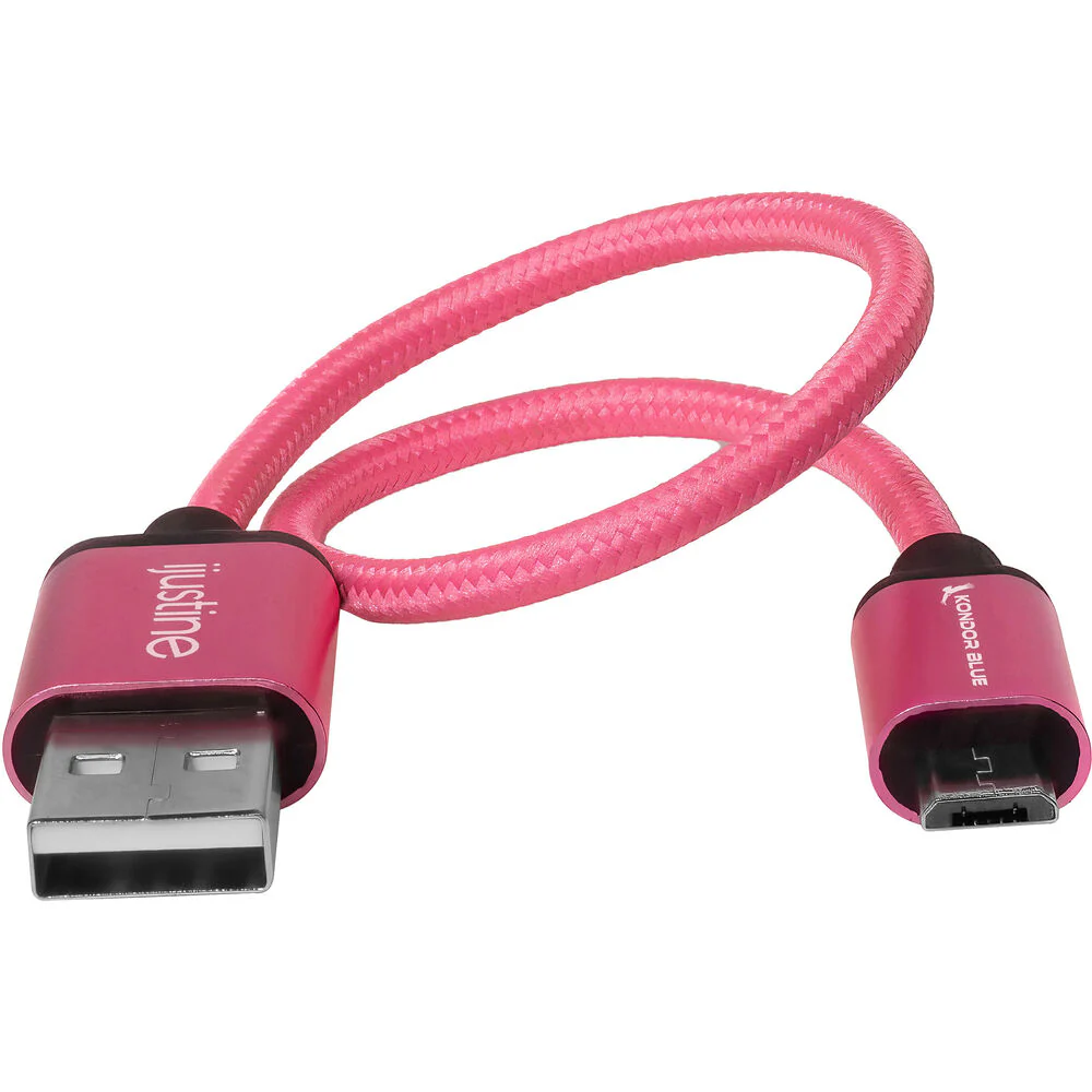 Kondor Blue iJustine Micro-USB to USB-A Charge and Sync Cable (30", Pink) - Image 2