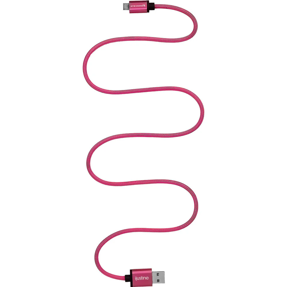 Kondor Blue iJustine Micro-USB to USB-A Charge and Sync Cable (30", Pink) - Image 3