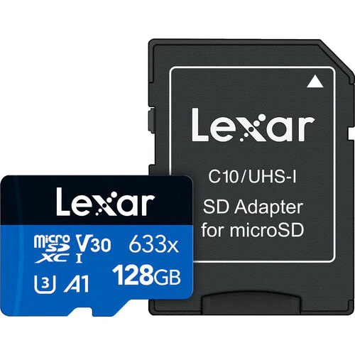 Lexar 128GB High-Performance 633x UHS-I microSDXC Memory Card with SD Adapter
