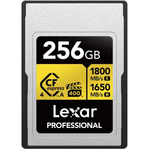 Lexar 256GB Professional GOLD CFexpress 4.0 Type A Memory Card