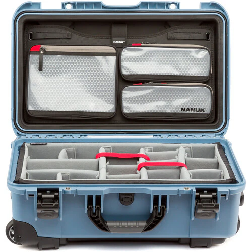 Nanuk 935 Wheeled Waterproof Hard Case Pro Photo/Video Kit with Padded Dividers & Lid Organizer (Blue, 28.5L) - Image 4