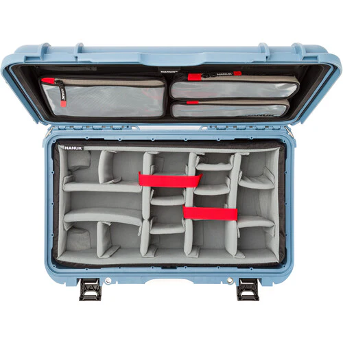 Nanuk 935 Wheeled Waterproof Hard Case Pro Photo/Video Kit with Padded Dividers & Lid Organizer (Blue, 28.5L) - Image 5