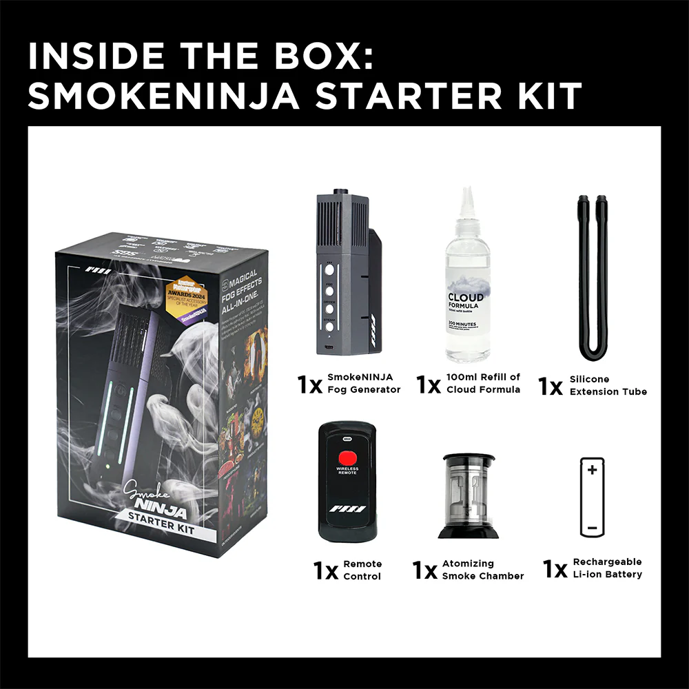 PMI SmokeGENIE Smoke Ninja Handheld Battery-Powered Wireless Mini Smoke Machine Starter Kit - Image 2