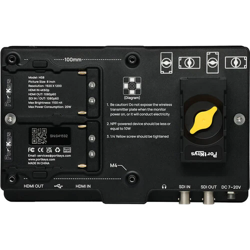 PORTKEYS HS8 8" 3G-SDI 4K HDMI/3G-SDI High-Bright Monitor with 3D LUT Support - Image 2